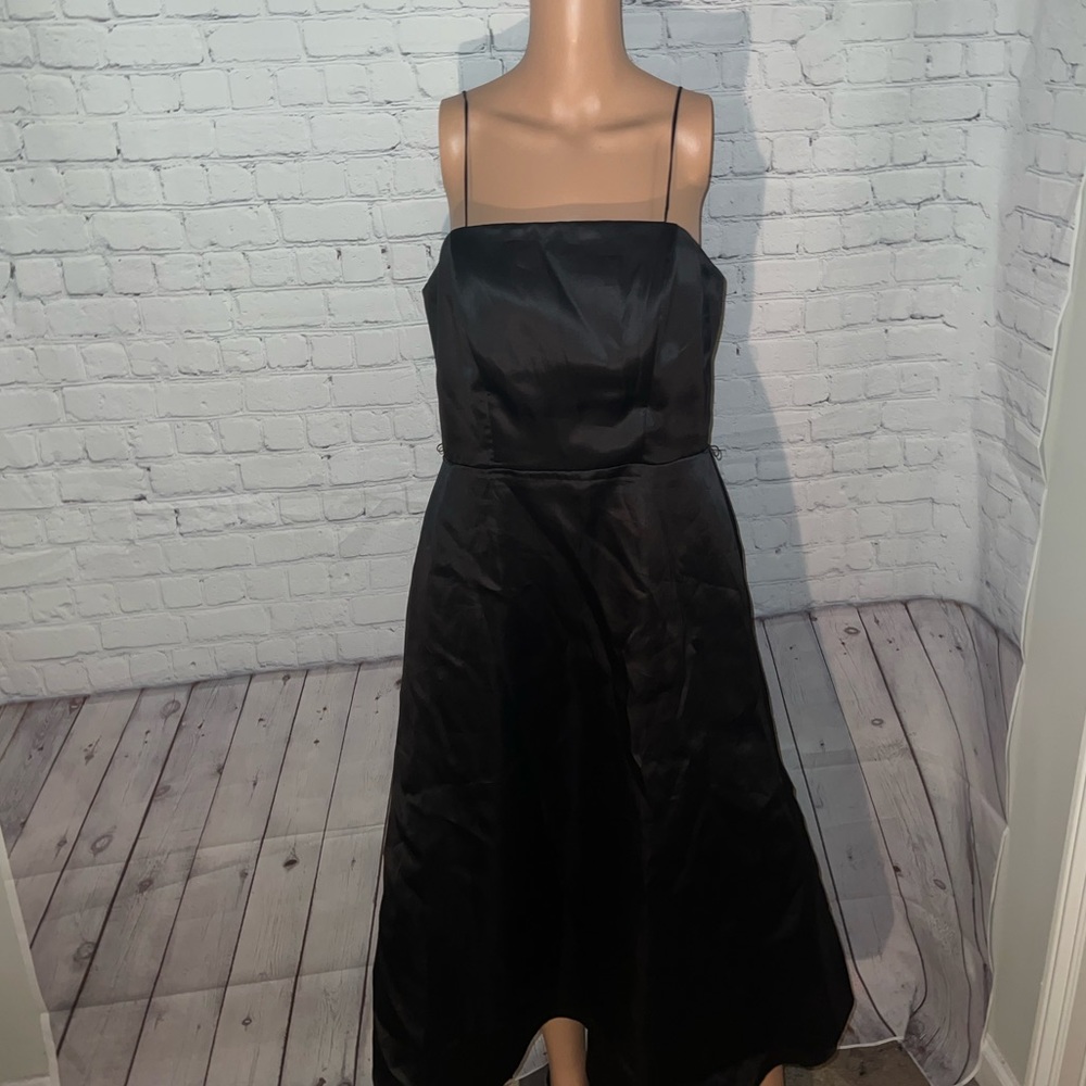 Elegant Black Satin Dress